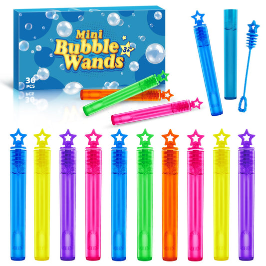 36 Pieces Mini Bubble Wands,Bubble Party Favors Assortment Toys for Kids,Themed Birthday, Halloween, Goodie Bags, Carnival Prizes, Wedding, Bubble Maker Toys for Kids,Outdoor Gifts for Girls & Boys