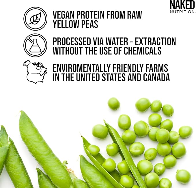 NAKED Pea - Double Chocolate Protein from US & Canadian Farms, Organic Cocoa, Organic Coconut Sugar - No GMO, No Soy, and Gluten Free, Aid Growth and Recovery - 21 Servings