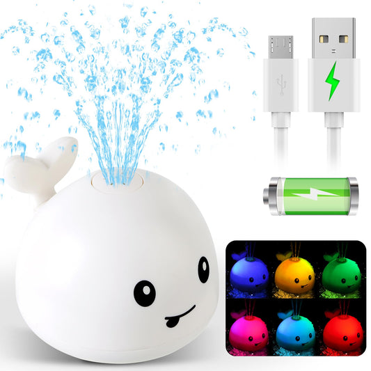 Baby Bath Toys for Kids Ages 1-3, Pool Water Toys for Baby 1 2 3 Year Boy Girl, Whale Bath Toy Sprinkler Light up Bath Toys for Babies 6-12 Months, Toddlers Bathtub Toys Baby Birthday Gifts