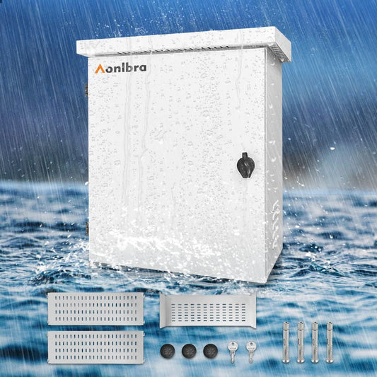 304 Stainless Steel Electrical Box Enclosure 20 x 16 x 8'' IP66 Outdoor Electrical Box Waterproof Electrical Box Suitable for Indoor and Outdoor use, Wall-Mounted/Telephone Pole