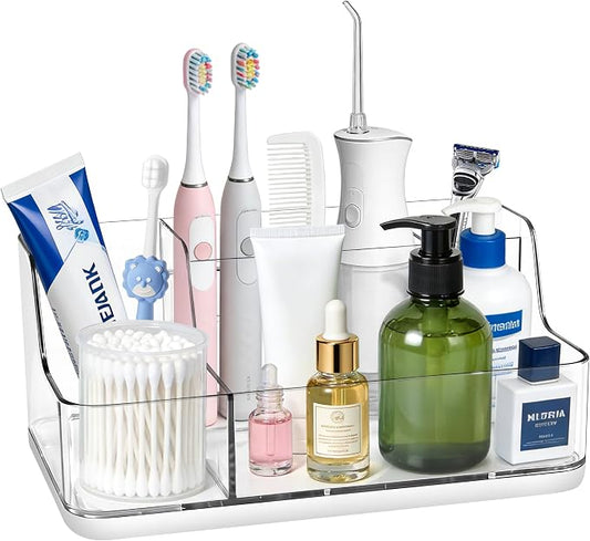 White Cosmetic Storage Box Dressing Table & Bathroom Counter Storage Lipstick & Brush Beauty Organizer Dressing Table Skincare Organizer Suitable for Bathroom, Living Room, and Kitchen Storage