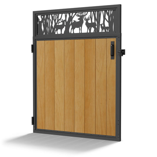 Bitals 4x5FT Fence Gate Frame Kit 201 Stainless Steel Anti-Sag Heavy Duty Garden Gate Reinforcement Hardware, Left/Right Mount (No Panels Included)(46.78"W x 59.0"H)