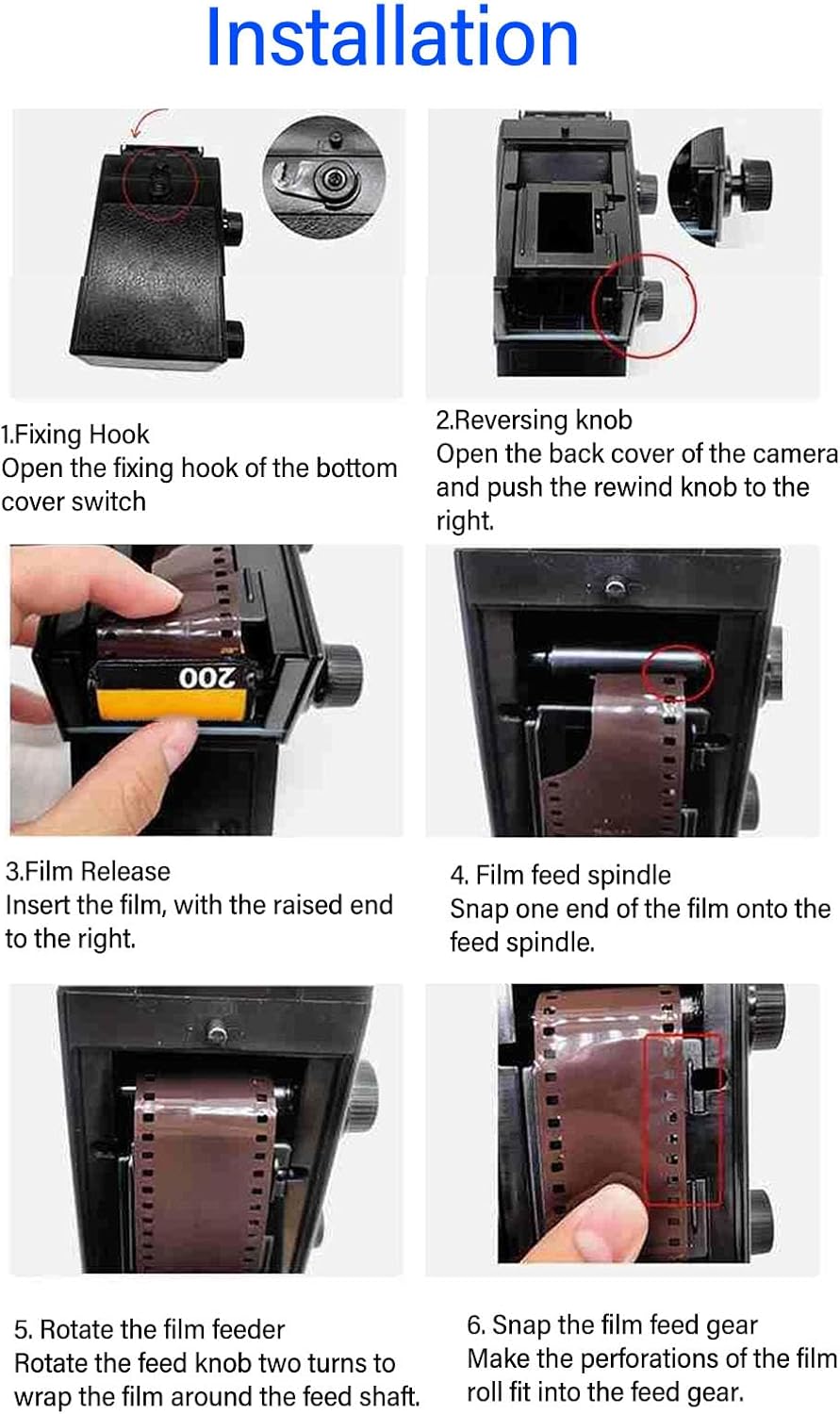 lvifloae 35MM 47mm 135 DIY TLR Twin Lens Reflex Film Camera Classic Retro DIY Assembly Kit with Dual Lenses for Film