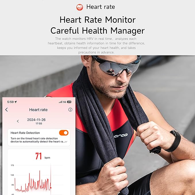 Fitness Activity Tracker, Wearable Health Tracker Wristband Measures Heart Rate, Sleep, Stress, Automatic Health Data Measurement All Day, 120+ Exercise Modes, Wearable Health Tracker with GPS
