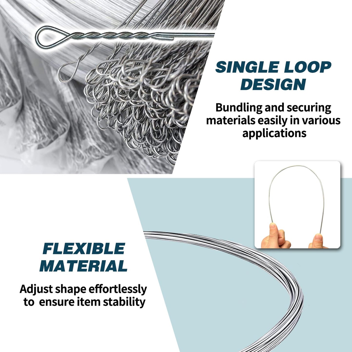 150PCS Baling Wire, 14 FT 14 Gauge Galvanized Steel Wire Bulk with Single Loop Easy to Bend&Use to Securing Compressed Items Or Bundling Cardboard Galvanized Baling Wire Work Seamlessly with Baler