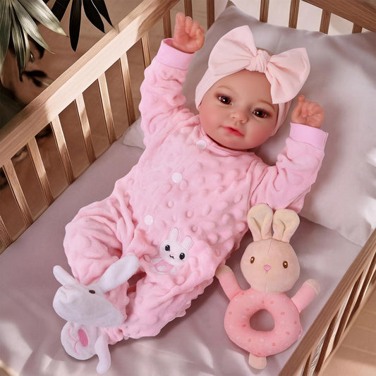 BABESIDE Reborn Baby Dolls Girls - 17-inch Cute Soft Vinyl Realistic Baby Doll Real Life Baby Dolls with Complete Accessories Perfect for Cuddling, Playtime, and Gift Giving