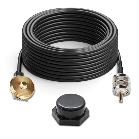 16ft PL259 RG58 Anina Pure Copper Coax Cable NMO to Male, Low Loss Extension Coaxial Wire for Yaesu Vertex Kenwood CB