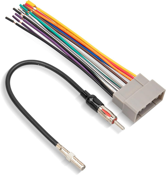 2003-2007,Dodge 2002-2007, 2000-2007 RED WOLF Aftermarket Radio Install Wire Harness W/Antenna Adapter Plug Replacement