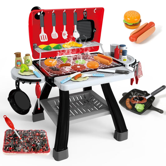 35pcs Kitchen Toy Set, Toy BBQ Grill Set, Cooking Toy Set, Little Chef Play, Kids Grill Playset Interactive BBQ Toy Set, Kids Kitchen Playset Toy Christmas Birthday Gift