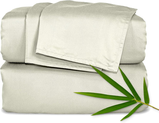 Pure Bamboo King Sheets - Luxuriously Soft 100% Organic Viscose Bed Sheet Set | Cooling & Durable (King, Birch)
