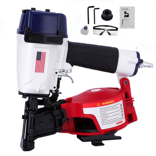 BHTOP American Style CN45N Roofing Nailer, 15 Degree Roofing Nail Gun, 3/4-Inch to 1-3/4-Inch Coil Nails, 120-pcs Load Capacity Coil Nailer