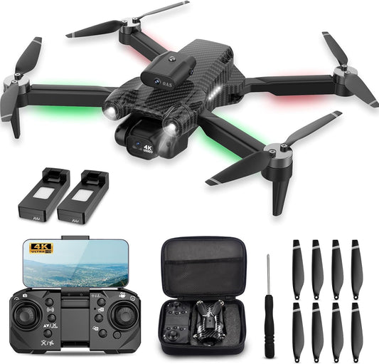 4K Drones with Camera for Kids, Drones for Adults withEmergency Stop, Headless Mode, 360° Flips, CarryingCase & 2 Batteries,Wireless RC Toys for Boys Girls(Charcoal black)