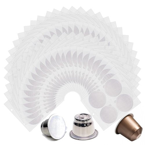 200 Pcs Espresso Coffee Capsules Foil Seals - 37mm Aluminum Espresso Lids Foil Seals Stickers Compatible with Nespresso Original Line Machines, Reusable Capsule Seals for Refillable Coffee Pods