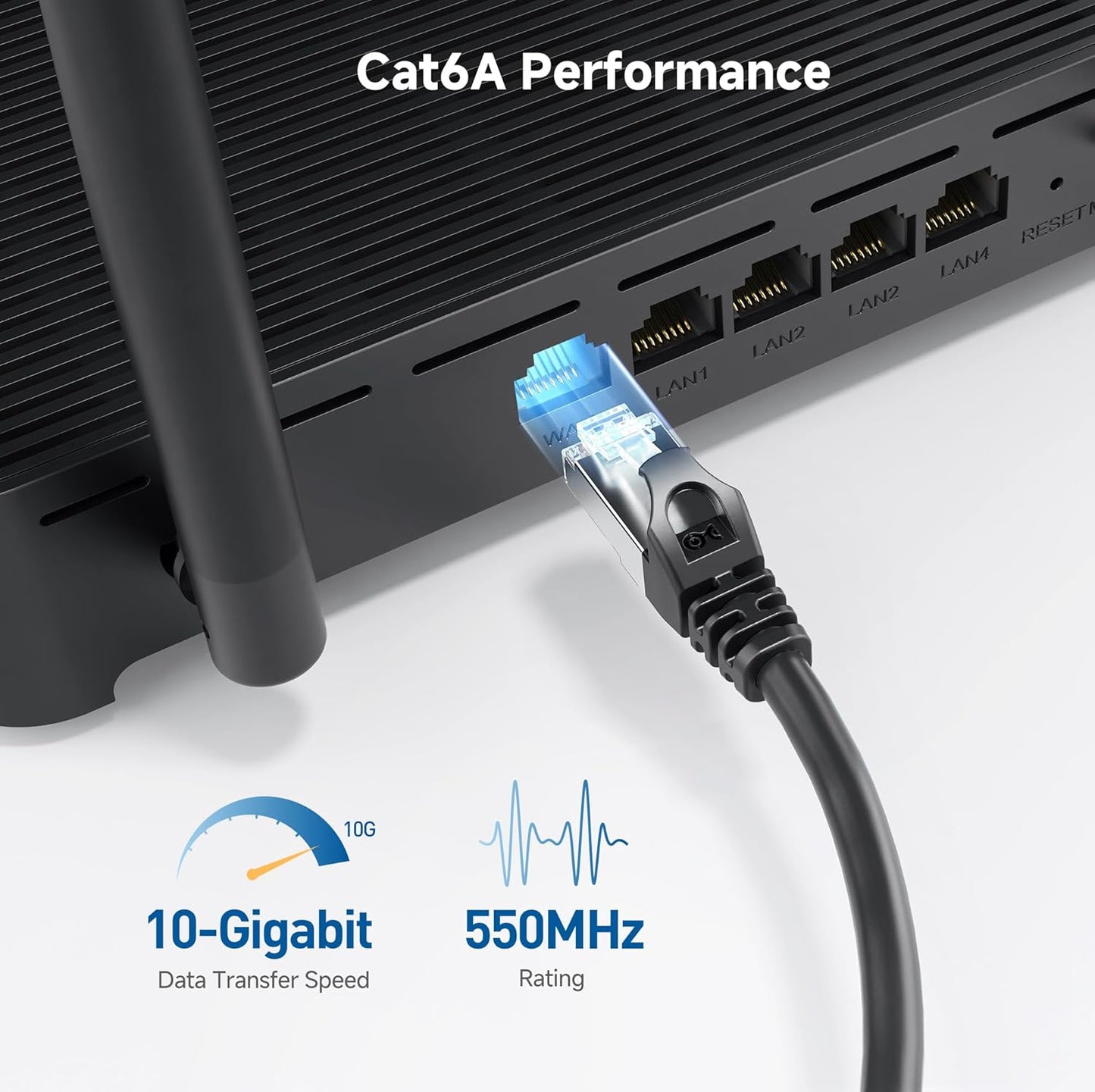 10Gbps 6A 50ft, 6A Cat6A Cable Matters Snagless Shielded Cat Ethernet Cable - Cat Cable, Cord, Ethernet Cord, Black