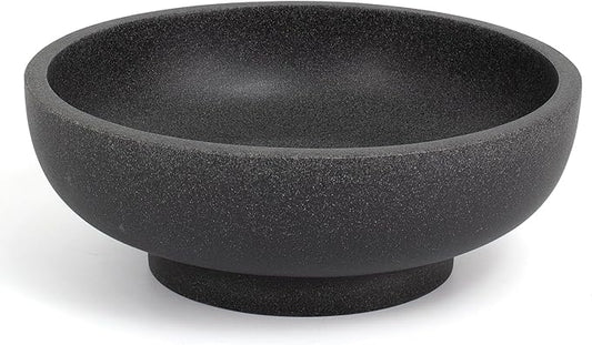 YMXYJM Large Decorative Resin Bowl, Modern Handicraft Bowls for Home Decor, Decorative Fruit Bowl for Kitchen Counter, Stylish Key Bowl for Entry Table, Artificial Stone Black