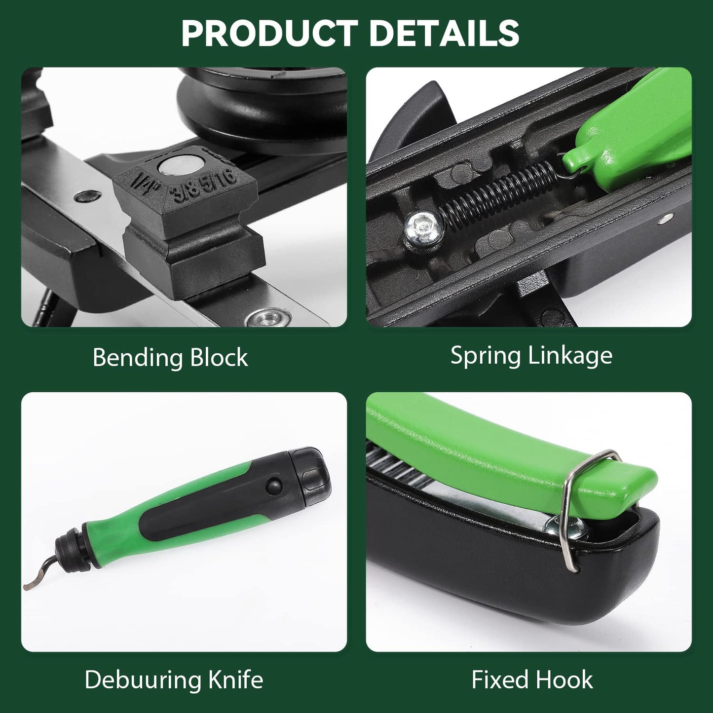 Antstone Tubing Bender Kit with Reverse Bend 1/4"-7/8" HVAC Ratchet Copper Pipe Bender Tool Set 90° Bend with 7 Dies for Refrigerator Air Conditioner Repair