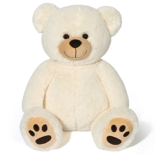 LotFancy Teddy Bear Stuffed Animals, 20 inch Soft Cuddly Cute Plushies, Plush Toys with Footprint Design, Stuffed Animals for Girls Kids Baby Toddlers, Baby Shower Easter Birthday Gift Decor, Beige