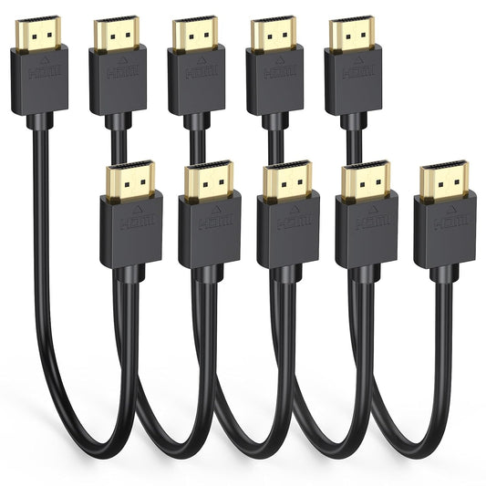 1FT 5-Pack, 4K 1FT Multi-pack,Slim 2.0 1 4K@60Hz,2K@165/144Hz,HDCP 2.2, CL3 Short HDMI Cable HDMI to HDMI Cable HDMI