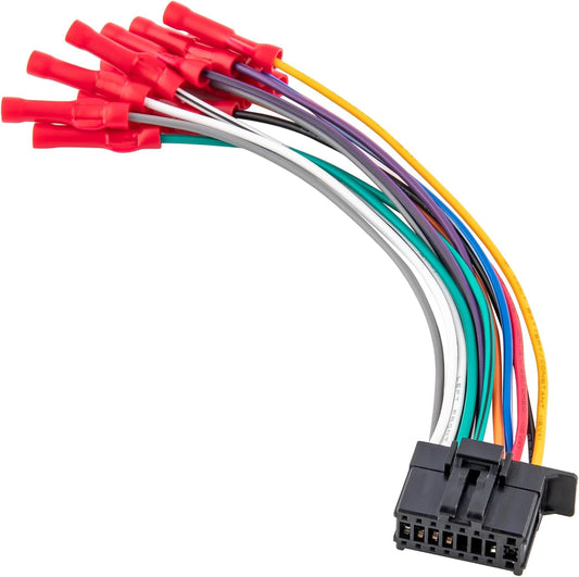 16-Pin RED WOLF Radio Stereo Wiring Harness Compatible with Aftermarket Pioneer Radio DEH AVH AVIC MVH FH SPH w/Wire