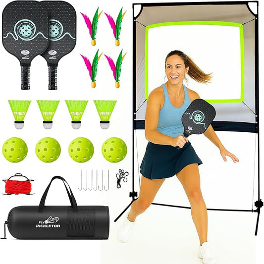 Portable Multi-Sport Glow in The Dark Paddle Game with Net – Premium USA Approved Paddles -Backyard & Indoor/Outdoor Family