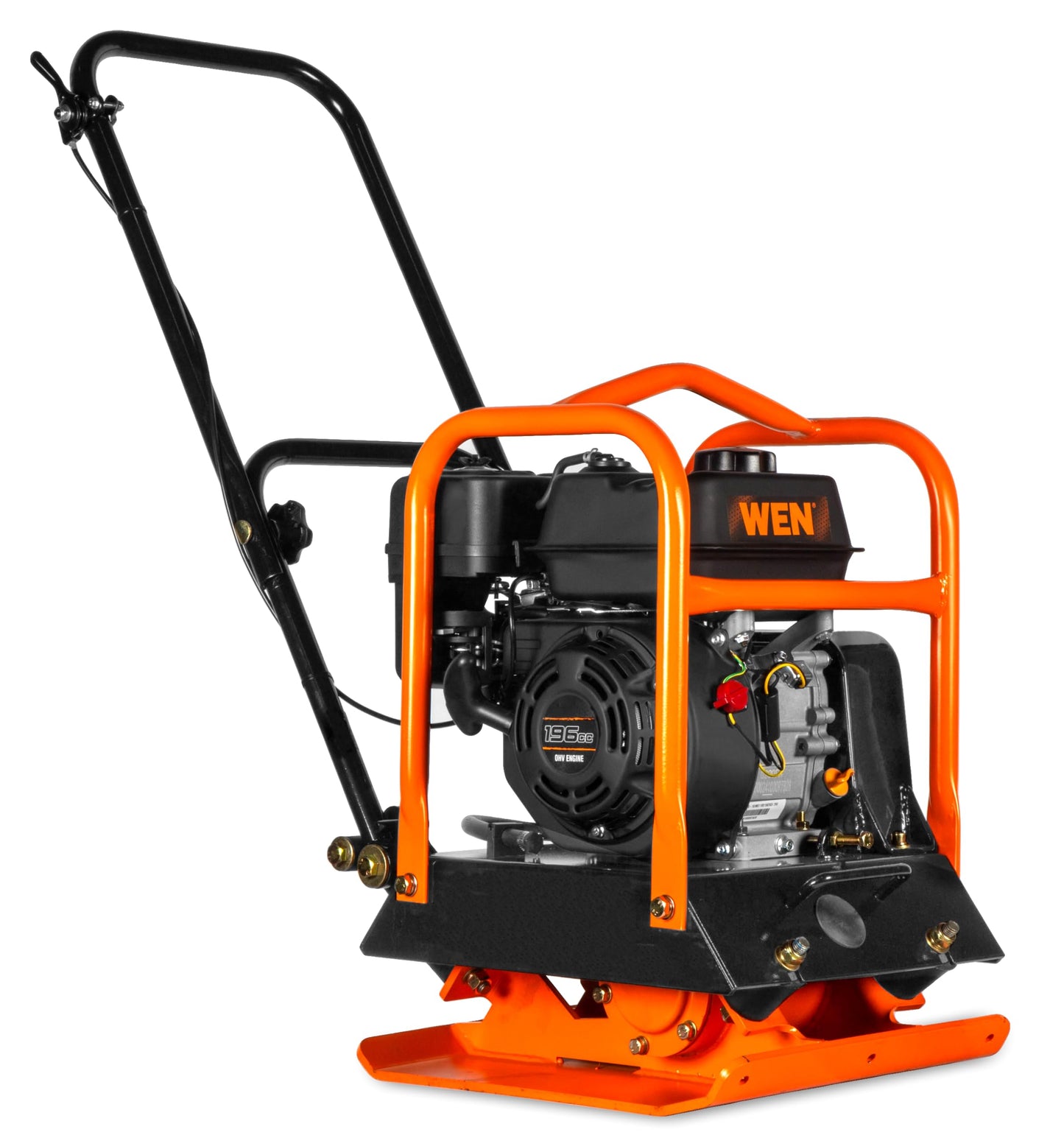 WEN 6.5HP 196cc Plate Compactor with Wheels and 3350-Pound Compaction Force (56096)