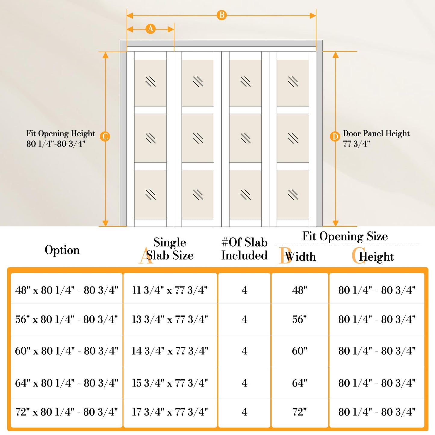 JuJuBon Bifold Doors for 60"x 80" Opening, 3-Lite Tempered Frosted Glass Closet Door with Sliding Hardware Kit, Interior Bi Fold Doors for Pantry, Solid Build Quality & Easy Install