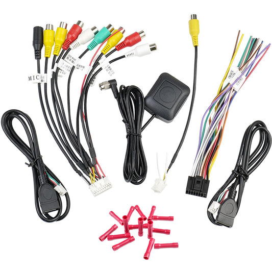 16Pin 10Pin 20Pin 4Pin/6Pin Radio Wiring Harness Kit ISO Android Car Stereo Wire Harness with Butt Connectors RCA