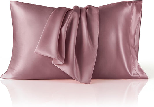 Bedsure King Size Satin Pillowcase Set - Nostalgia Rose Silky Cases for Hair & Skin | 20x36 Inches, 2-Pack