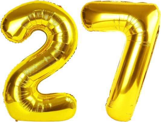 27-Inch Gold Number Balloons by [Brand Name] - Perfect for Birthday, Wedding, and Graduation Celebrations