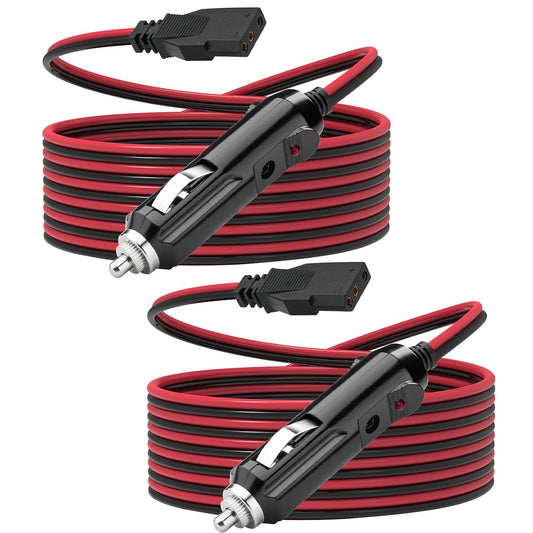 2 Pack 3 2-Wire 12V 4.8ft 16AWG Ullnosoo CB Radio Power Cord, Pin with Lighter Plug Compatible with Cobra Galaxy