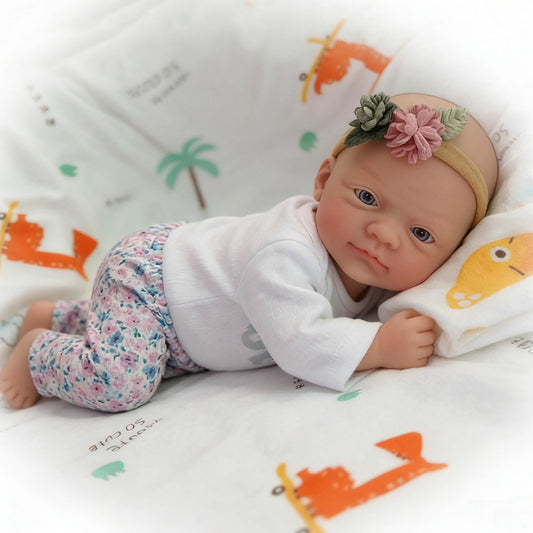 Mire & Mire Reborn Baby Dolls 12" Girl Full Body Silicone Baby Doll -Newborn that Look Open Eyes Baby Dolls