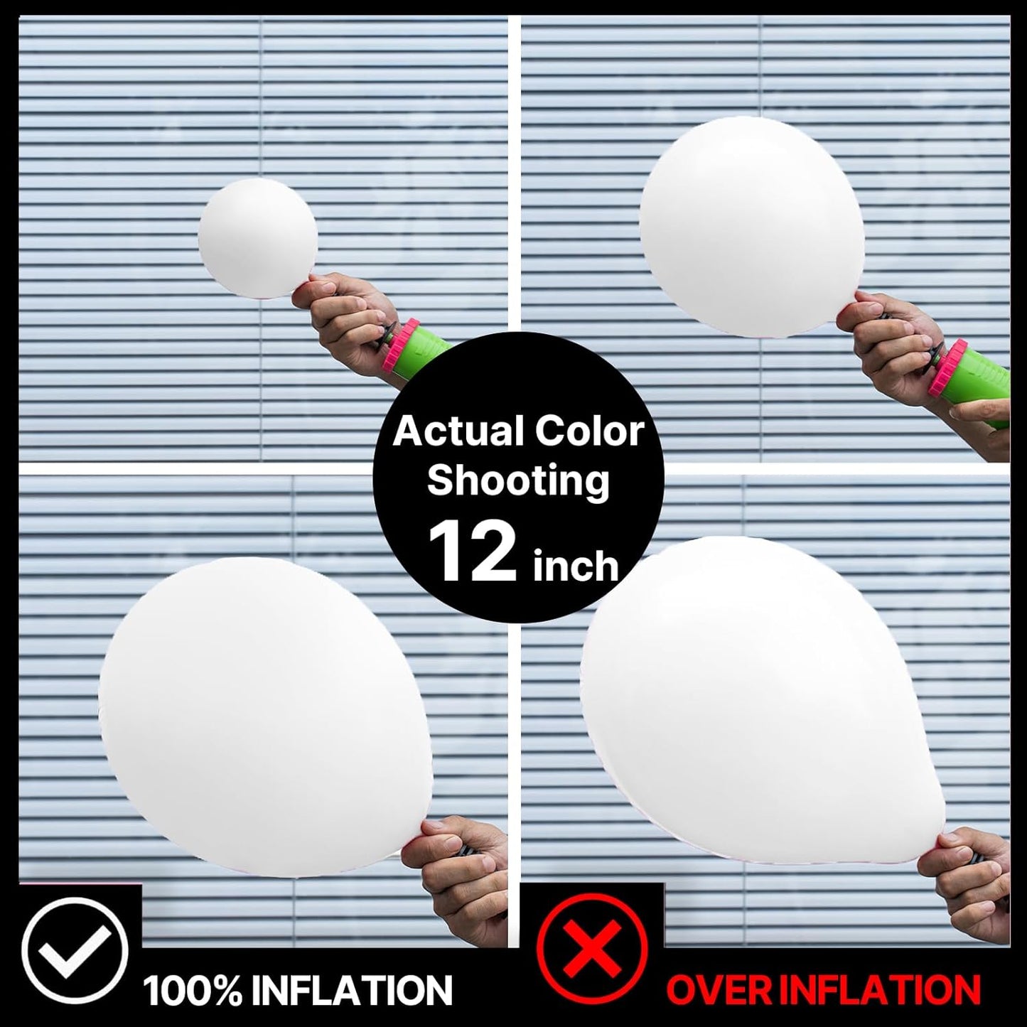 PartyWoo White Balloons - 100 Pcs 12 Inch Latex Helium Pastel White Balloons for Events & Celebrations