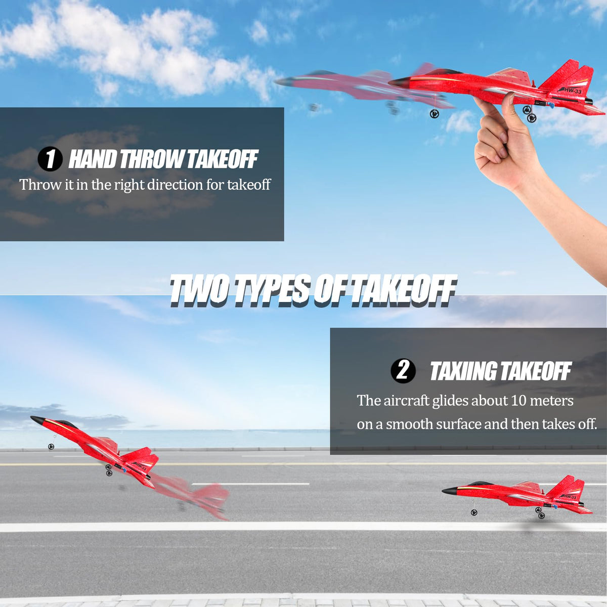 crohorizon Remote Control Airplane for Ages 14 Years and Up, 2 Channels Foam RC Planes Jet Wireless Toy,Hobby RC Aircraft Glider for Beginners Teen Adult Red