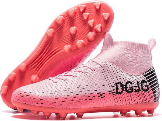Youth Soccer Cleats Mens Training Football Cleats Lightweight Womens High-top Soccer Shoes AG, Tacos de Futbol para Hombre