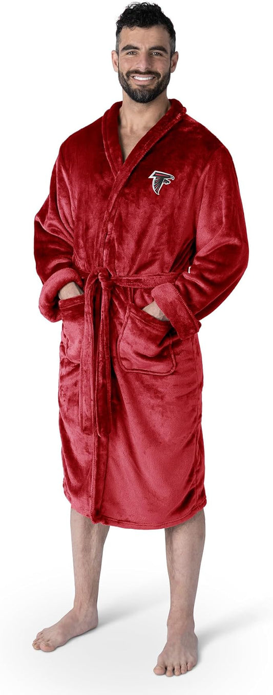 NFL Adult Unisex Silk Touch Bathrobe, Officially Licensed Loungewear, Soft Plush Polyester