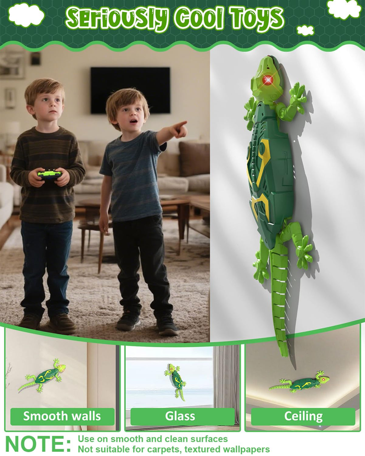 Wall Climbing Lizard,Wall Crawler Gecko,Remote Control Car Robot for Kids,Floor Ceiling Crawling Electric Lizard,Cool Prank Toy,Christmas Birthday Gifts for 3 4 5 6 7 8 9 10+ Year Old Boys Girls Teens