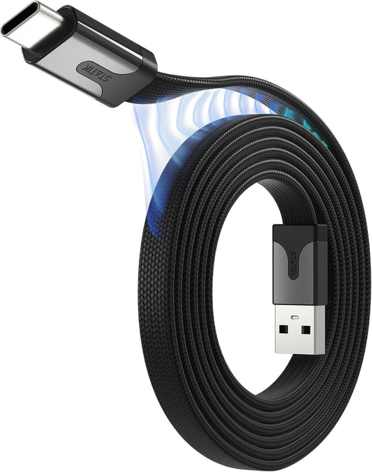 27W 6FT Statik MagStack Slim - USB to USB C Cable, Magnetic Anti Tangle Flat A to Type C Charger Fast Charging Cord