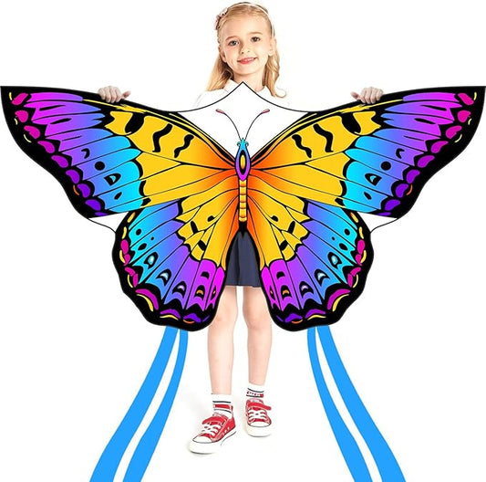 HONBO Butterfly Kites for Kids & Adults,55" x 28" Large Beginner Kite for Kids Ages 4-8,Easy to Fly for Beginners, Each Kite with 300ft Line Handle,Beach Kites for Outdoor Activities & Family Trip