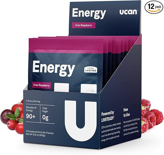 UCAN Energy Powder, Cran-Raz, Keto, Sugar-Free Pre & Post Workout for Men & Women, Non-GMO, Vegan, Gluten-Free, Great for Runners, Gym-Goers and High Performance Athletes (12 Servings, 25g)