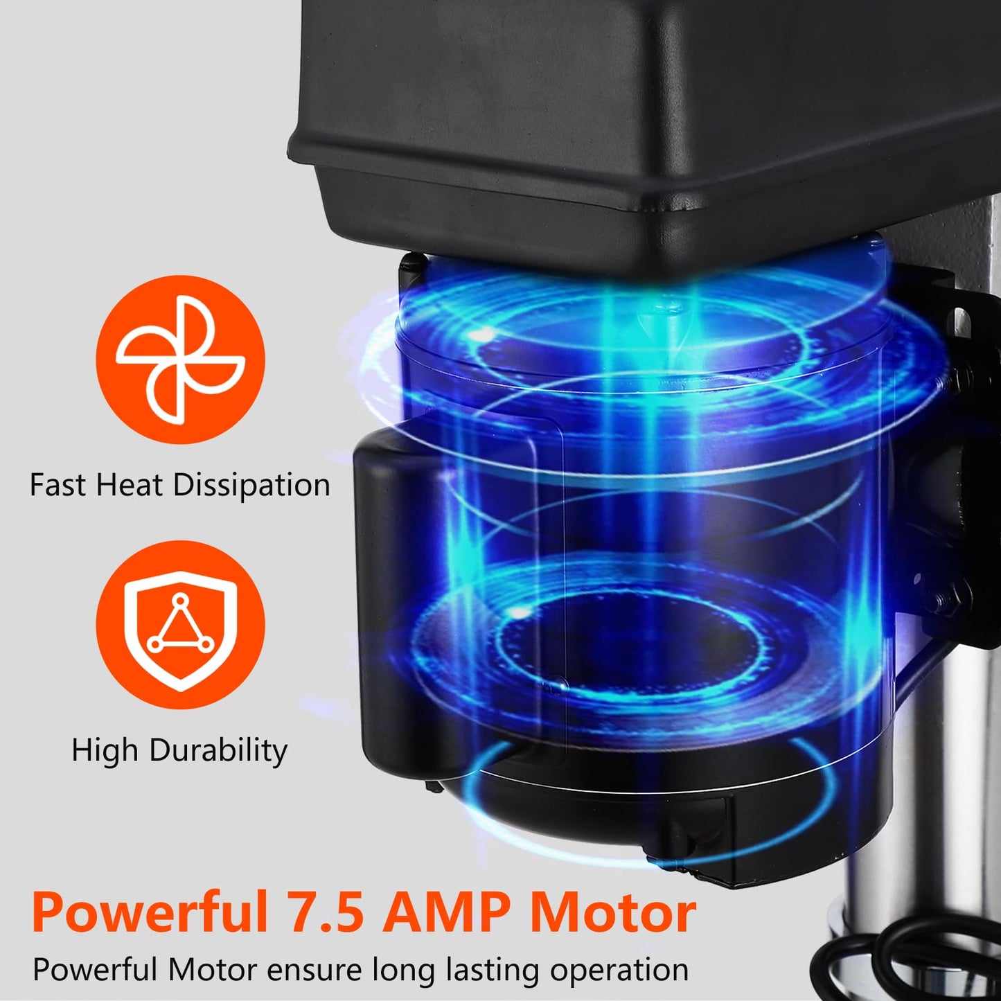 13 in Floor Drill Press, 7.5 Amp 120V, 288-3084 RPM Variable Speed Cast Iron Bench Drill Press, 0-45°Tilting Worktable, Tabletop Drilling Machine for Wood Metal
