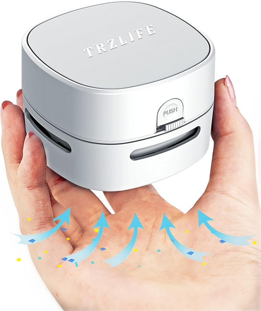 2 Countertop, TRZLIFE Mini Desk Vacuum, AA Battery Powered Must-Have Office Accessory for Crumbs and Tiny Debris from