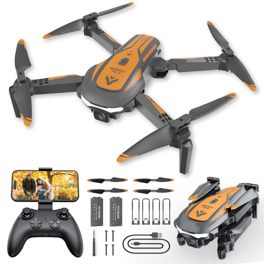Drone with Camera for Kids Adults, Mini Foldable FPV Drones Remote Control Helicopter, RC Quadcopter with 1080P Live Video Camera, Gestures Selfie, One Key Start,2 Batteries, Toys/Gifts for Boys Girls