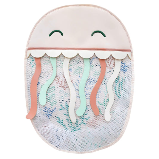 Copper Pearl Oceana Bath Toy Organizer with Suction Cups Extra-Large Mesh Bath Toy Holder for Bathtub, Quick-Dry Bath Toy Storage Net, Convenient Bath Toy Net for Tub - Cora