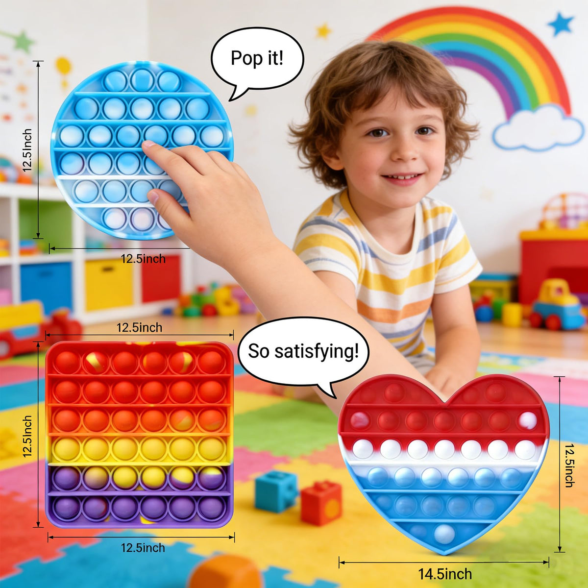 36PCS Rainbow Colors Pop Bubble Fidget Sensory Toys, Pop Fidget Toys,Pop Toy Bulk for Party Favor, Classroom Student Prizes Easter Basket Goodie Bag Stuffers Christmas Valentine Gift