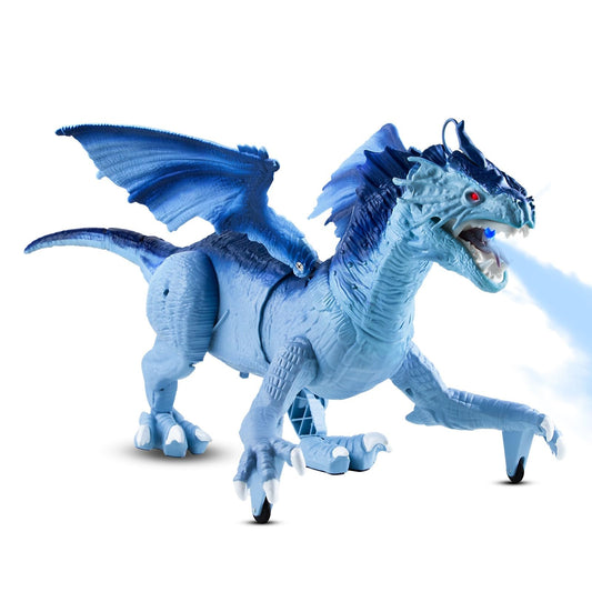 Covsen Remote Control Dragon Toy for Kids – RC Large Dragon Figure with Flapping Wings, Roaring Sound, Mist-Spraying, LED Light-Up Eyes – Birthday for Boys, Girls Ages 3+