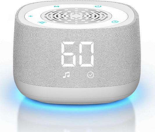 5.4, 14 1000mAh Sound Machine & Clock with Bluetooth Soothing White Noise Sounds, Night Light, Sleep Timer, Portable