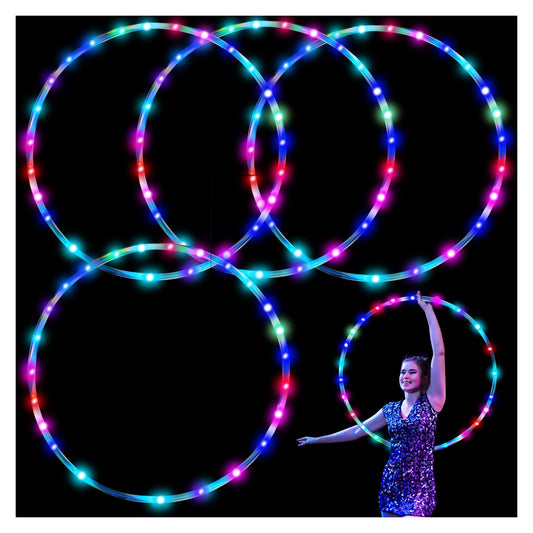 4Pack Led Hoops for Adults, 36in Fitness Equipment Weight Loss Auto Color Changing Strobe Glow Light Hooper Gift, 90cm Hooper Hoop(Two AA Batteries are Needed. Not Included)