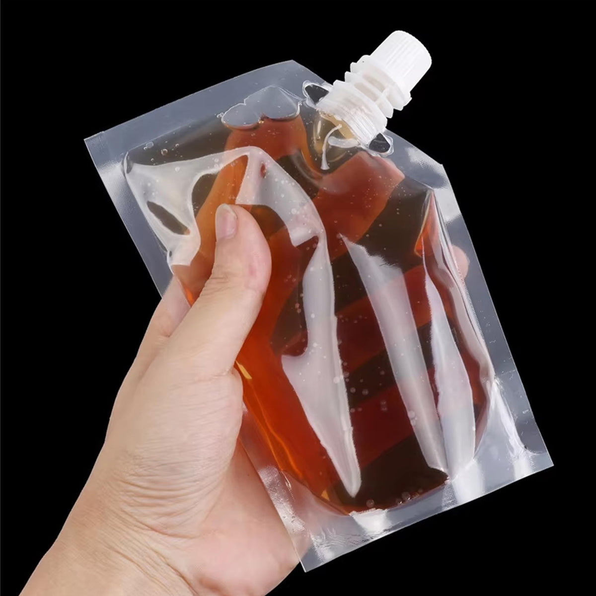 Plastic Flasks, AIDOIT Reusable Cruise Flask Pouches Leak-Proof Flask Pouches Juice Bags for Travel, Concerts, Outdoor Sports Camping (17 Pcs,8oz x6,16oz x6,32oz x4,Funnel Kit)