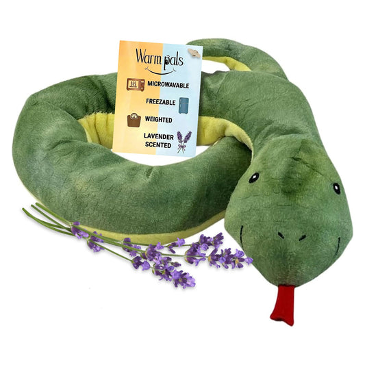 1i4 Group Sammy the Snake - Microwavable & Weighted Plush Stuffed Animal - Heated Plushie for Warmth - Cute, Soft, Cozy Toy for Adults & Children (Boys, Girls, & Toddlers) by Warm Pals