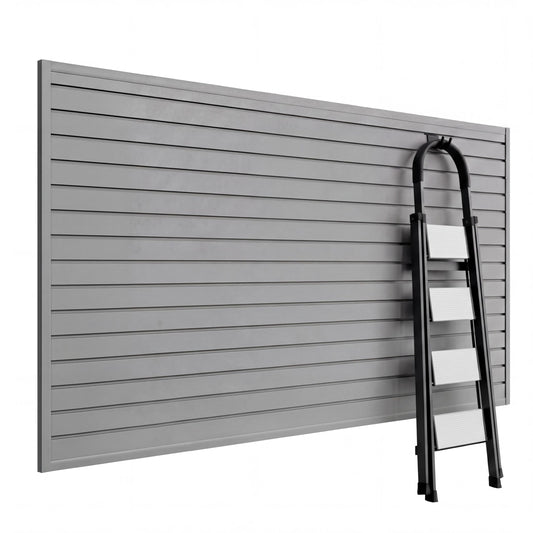 4'X8' PVC Slat Wall Paneling, Slat Wall Paneling Garage Wall Organizer, Heavy Duty PVC Garage Slatwall Storage Systems for Workshop Storage